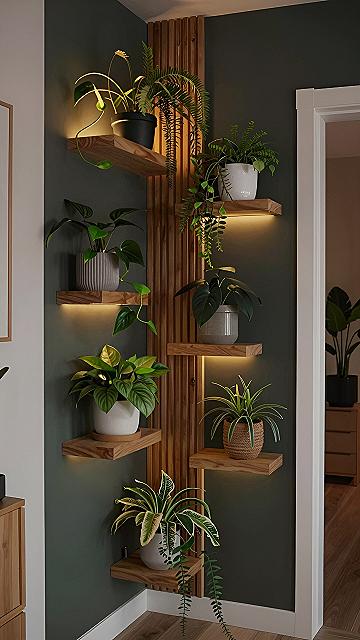 Using Corner Shelves For Wall Plants