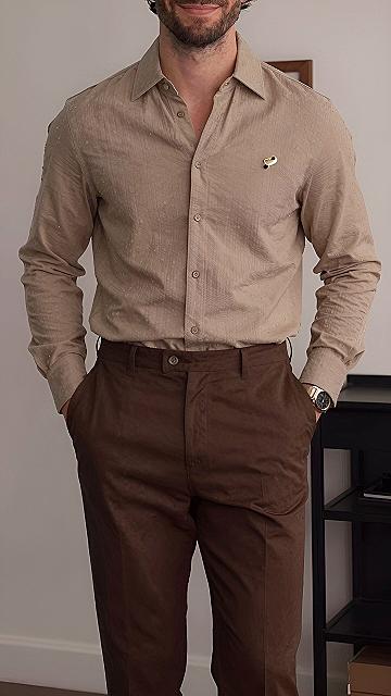 The Classic Sand Tone Dress Shirt