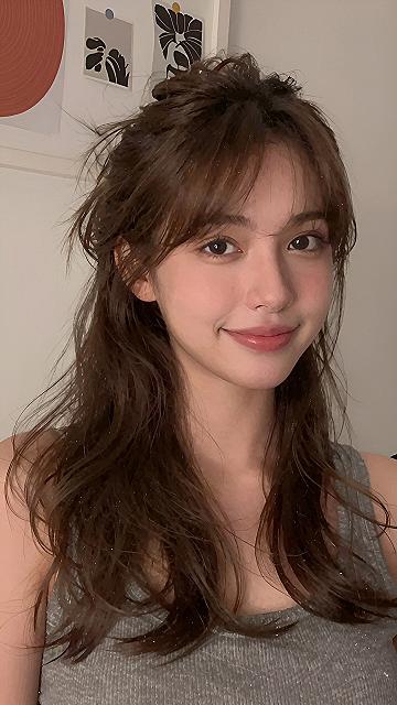 Styling Soft Curtain Bangs on Brown Hair