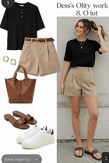 Pairing Tailored Shorts With A Dark T-Shirt
