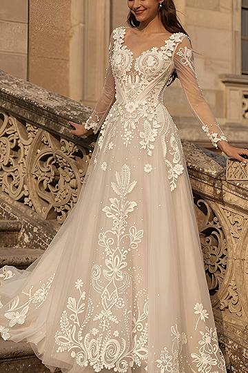 Choosing an A Line Dress with Beaded Lace Appliques
