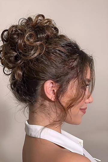How to Style a High Curly Up Do Bun for Any Day