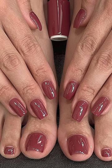 Matching Mauve Pink Polish for Fingers and Toes