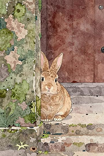 Adding a Peeking Bunny Watercolor Background to Your Phone