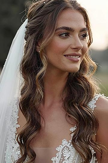 Half Up Half Down Waves for Brides