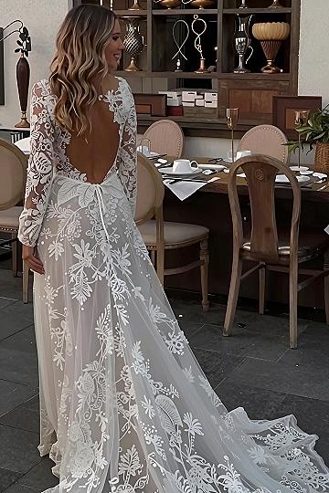 Choosing a Lace Backless Wedding Gown with Long Sleeves