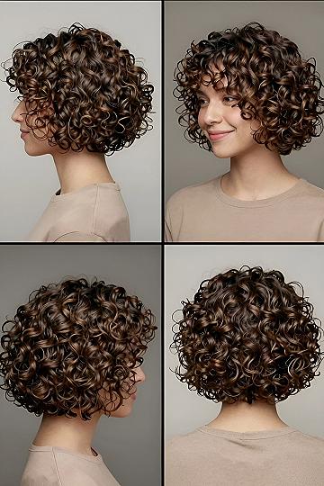 Bouncy Curly Bob With Soft Bangs