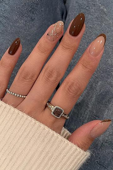 Mixing Chocolate Shades with Minimalist Nail Art