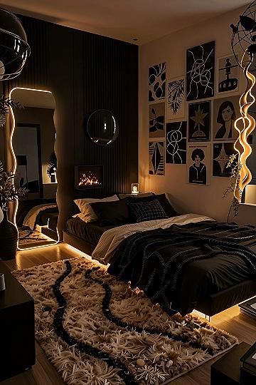 Creating a Cozy Mood with Dark Walls and Warm Lighting