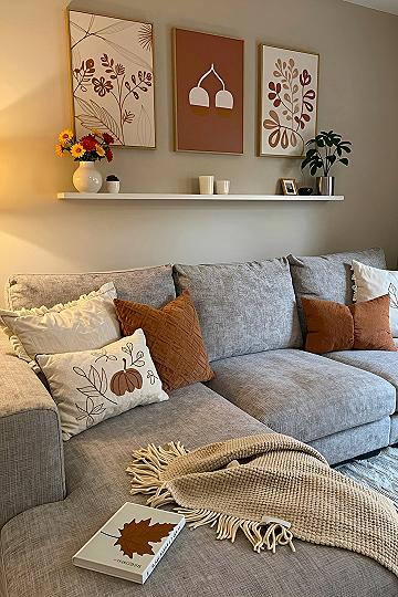 Hanging Art Prints Above the Living Room Sofa
