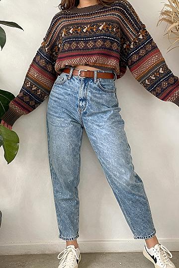 Styling Fair Isle Sweaters With Vintage Wash Denim