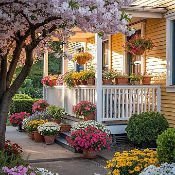 Cozy Landscaping for Charming House Porches & Home Gardens