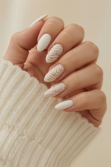 Classy Almond Nails: Luxe Gold Accents for 2024