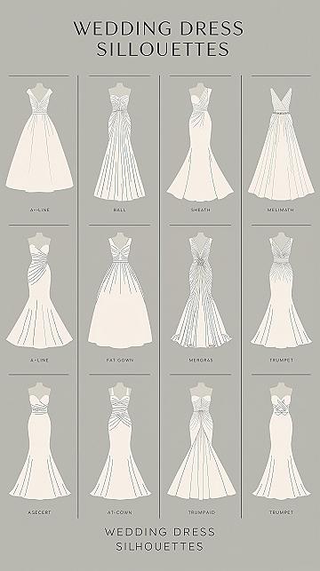 Your Ultimate 2024 Wedding Dress Silhouette Style Chart