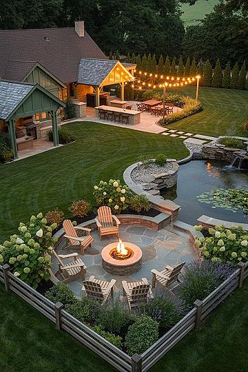 Grand Backyard Landscaping: Stone Patio & Garden Ideas for Entertaining