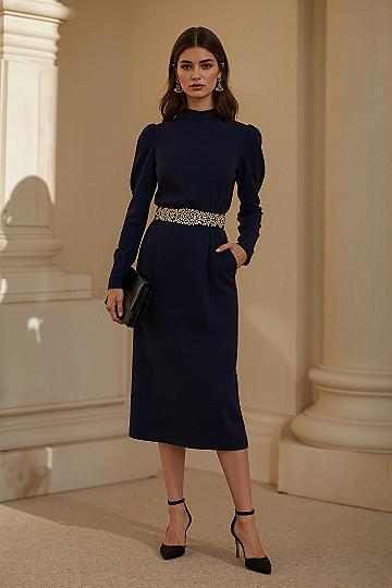 Parisian Chic Dress: Luxury Fitted Office Style for Timeless Elegance