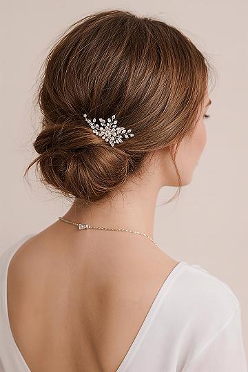 Minimalist Bridal Updo: Chic Low Bun for the Modern Bride