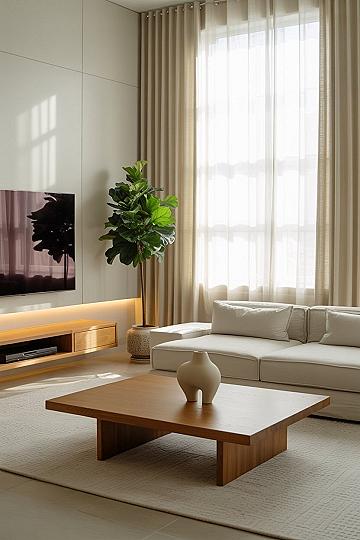 Simple Modern Living Room: Mid-Century Decor & Minimalist Design