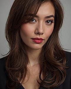 How the hair frames her face so softly?