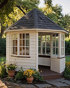 Sunlit Garden Hideaway with Terracotta Pots