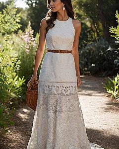 What makes this summery white maxi dress so enchanting?