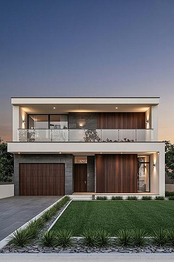 Sleek Two-Story Home: Modern Exterior Ideas for Contemporary Living