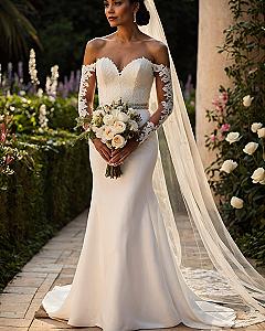 Styling an Off the Shoulder Wedding Dress for 2024