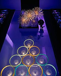 Hanging Bicycle Wheel Ceiling Displays