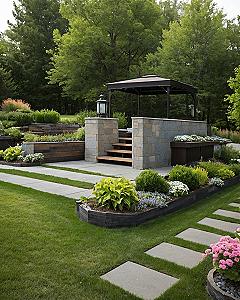 Framing Garden Pathways With White Hydrangeas