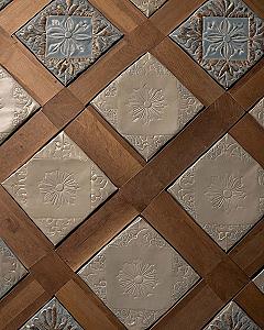 Adding Unique Wood and Metal Inset Ceiling Panels