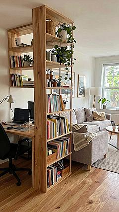 Using Open Shelving Room Dividers to Define Small Spaces