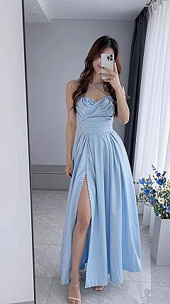 Why a Light Blue Halter Dress Works So Well