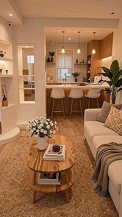 Using Pendant Lights to Anchor Open Living Spaces