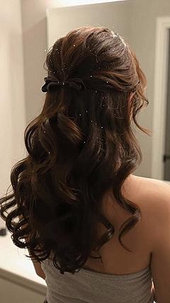 Adding a Ribbon Bow to Formal Half Up Twist Styles