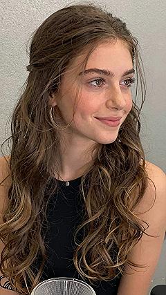 Loose Twisted Half Up Wedding Curls