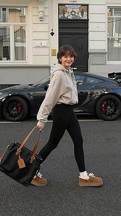 Balancing Hooded Sweatshirts with Structured Leggings