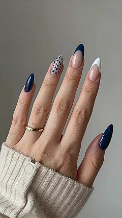 Mixing Navy Plaid with Polka Dots