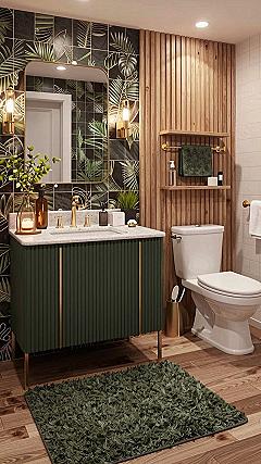 Pairing Dark Wood Panelling with Earthy Green Tones