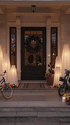 Adding Glowing Fabric Cone Displays to Your Entryway