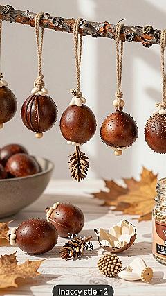 Making Natural Chestnut Ornaments for Fall and Halloween