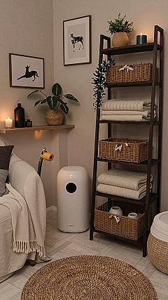 Adding Tall Shelving Units Behind the Couch for Storage