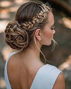 Braided Halo Accentuating Warm Honey Tones