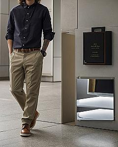 Pairing A Structured Blazer With Slim Khakis For The Office