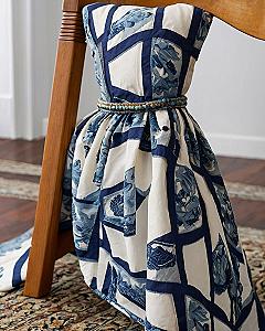 Caring for Structured Patchwork Blue and White Floral Dresses