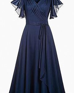 Maintaining a Pleated Wrap Plus Size Formal Gown