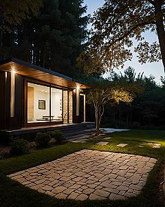 Lighting Pathways and Yards for a Backyard Movie Night