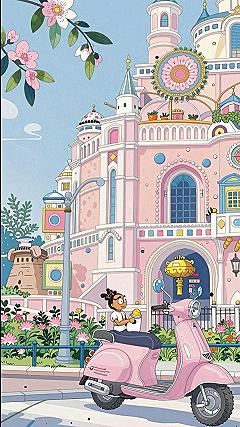 Styling Pastel Cartoon Castles for Phone Backgrounds