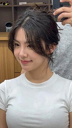 Maintaining Dark Hair Curtain Bangs With Updos