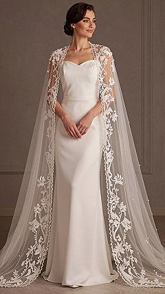 Adding a Lace Trimmed Cape to Your Elopement Outfit