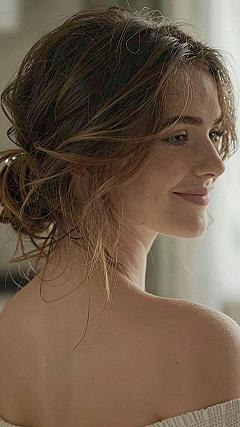 Relaxed Side Swept Low Bun With Loose Wavy Strands